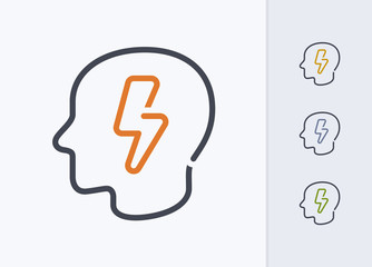 Head & Lightning Bolt - Pastel Dash Icons . A professional, pixel-perfect icon.