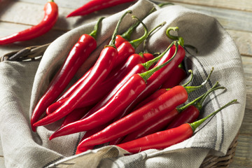 Raw Red Organic Hot Finger Peppers