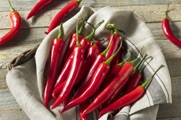 Raw Red Organic Hot Finger Peppers