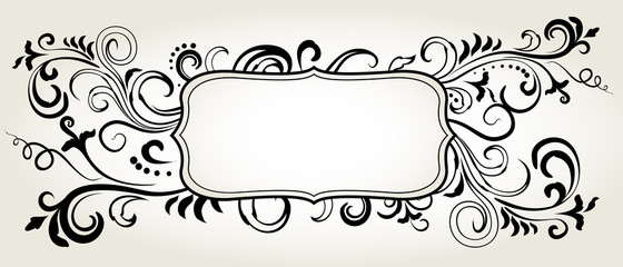 Ornamental doodle floral frame