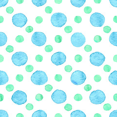 Seamless watercolor dots pattern