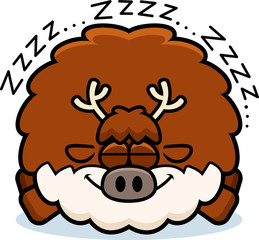 Cartoon Reindeer Sleeping