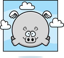 Cartoon Rhino in the Sky