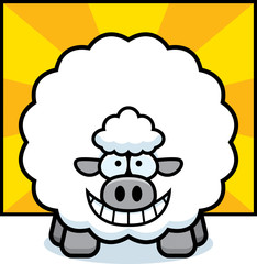 Happy Cartoon Sheep