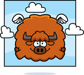 Cartoon Yak in the Sky