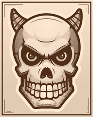Demon Skull Poster Illustration