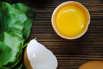 Eggs and vegetables on the table