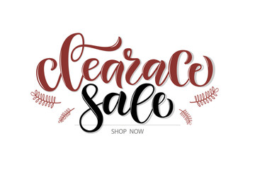 Vector calligraphy word text phrase clearance sale for banner poster button card of online shop clothing