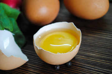 Raw chicken egg