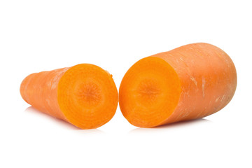 Fototapeta na wymiar carrot half isolated on white background
