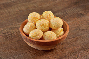 Cheese breads on rustic bowl