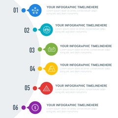 Flat business, transports, hotel infographic timeline template with 7 options for presentations, advertising, annual reports