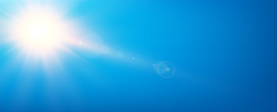 vector sun with beautiful blue sky