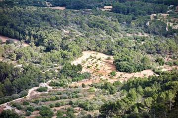 Aerial view from Santuari de Curaoutdoors, Mallorca, Spain