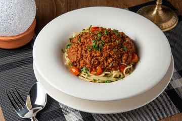 Pasta with minced meat