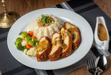 Steak with rice