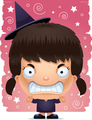 Cartoon Angry Girl Witch
