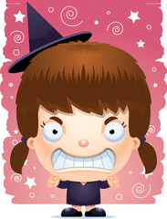 Cartoon Angry Girl Witch
