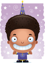 Cartoon Boy Wizard Smiling
