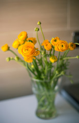 Ranunculus bouquet in vase