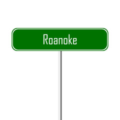 Roanoke Town sign - place-name sign