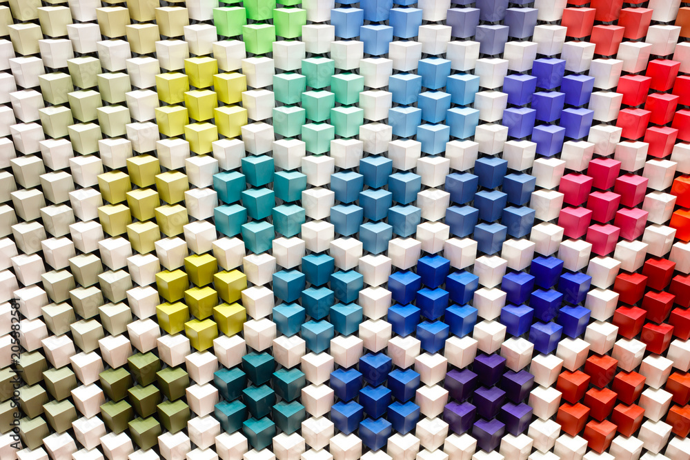 Poster Abstract background of multi-colored cubes