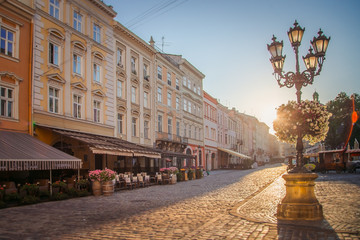 Naklejka premium Lviv market square, Ukraine