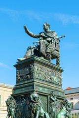 Obraz premium Statue of King Maximilian Joseph (1835), Munich city, Bavaria, Germany
