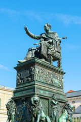 Fototapeta na wymiar Statue of King Maximilian Joseph (1835), Munich city, Bavaria, Germany