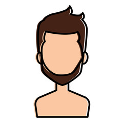 young man shirtless avatar character vector illustration design