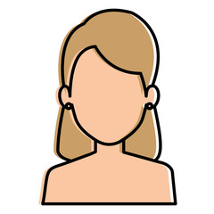 beautiful woman shirtless avatar character vector illustration design