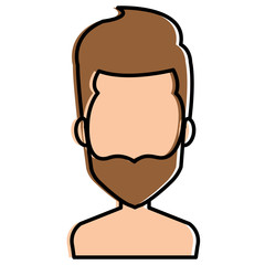 young man shirtless avatar character vector illustration design