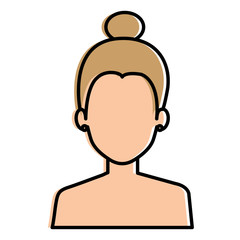 beautiful woman shirtless avatar character vector illustration design