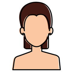 beautiful woman shirtless avatar character vector illustration design