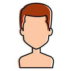 young man shirtless avatar character vector illustration design