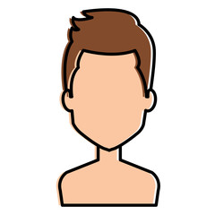 young man shirtless avatar character vector illustration design