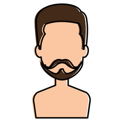 young man shirtless avatar character vector illustration design