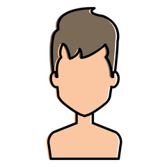 young man shirtless avatar character vector illustration design