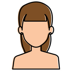beautiful woman shirtless avatar character vector illustration design