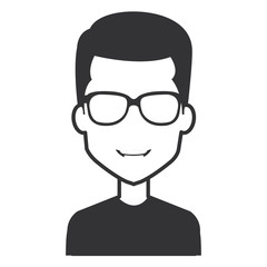 young man with glasses avatar character vector illustration design