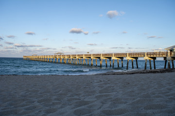 Beach, pier and sunset