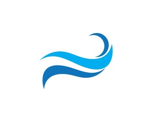 Obraz premium Water Wave symbol and icon Logo Template