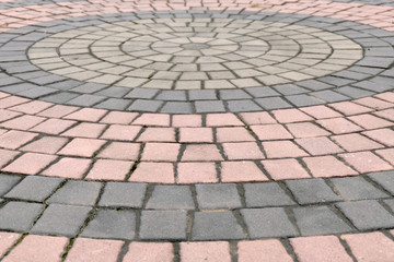 brick walk path in public park