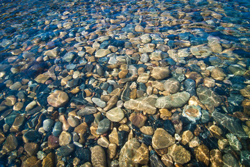 stones under water
