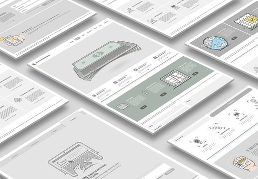 Flat Website Prototype Layout Kit