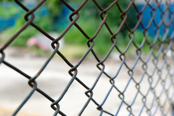 Naklejka premium Wire fence close up