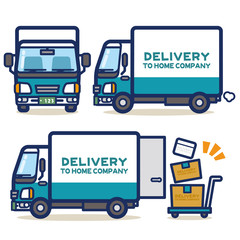 はたらく乗り物 宅配トラック(グリーン系) © suzumeclub