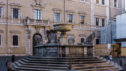 Fototapeta na wymiar Fontana di Santa Maria in Trastevere, Rome, Italy
