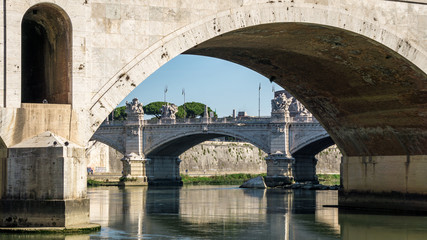Fototapeta na wymiar Bridges over the River Tiber, Rome, Italy