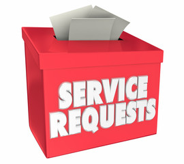 Service Requests Box Submit Problems Service 3d Render Illustration